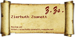 Zierhuth Zsanett névjegykártya